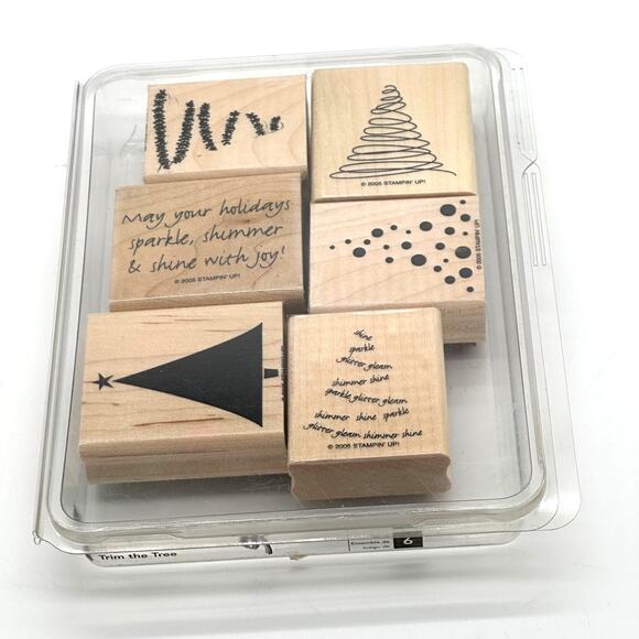 Stampin' Up! Trim The Tree Rubber Stamps Christmas Holiday Joy Modern 2005 (6) - Picture 12 of 13